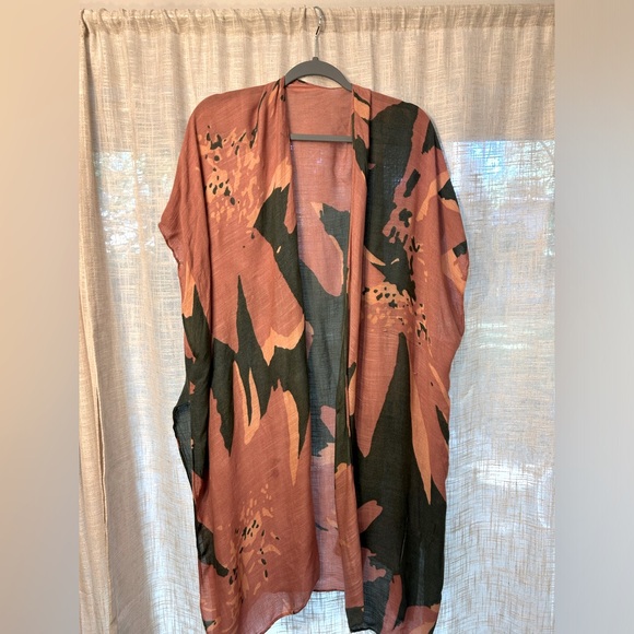 Ruggine Pink, Peach, and Green Artsy Kimino. - Picture 6 of 15